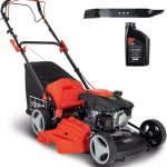 Scheppach Tondeuse à Gazon Thermique MS161-46 | Autotractée | Moteur 4T de 150cm3 | Largeur de Coupe 46cm | 55 litres | Ejection Latérale & Fonction Mulching Lame + Huile Moteur