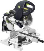 Scie à onglets radiale 230 V 1200 W lame 216 mm projecteur LED équerre d’angle – KAPEX KS 120 REB, Noir