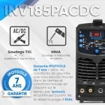 Poste à souder TIG AC DC 180 A 230 V avec affichage numérique