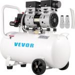 Compresseur d’air sans huile 80 L 2200 W 220 V 8 bar 2 manomètres débit 495 L/min sur roues – 50 L