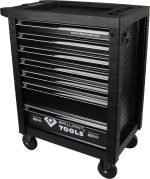 Chariot d’atelier 7 tiroirs avec 207 outils charge totale 400 kg verrouillage central roues avec freins – Sans outils