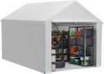 Abri de jardin PE 24 m³ avec parois latérales amovibles – 3x4m, Blanc.