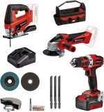 Pack 2 outils sans fil bois avec batteries chargeur et rail