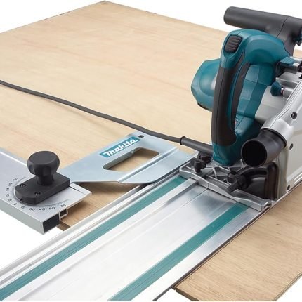 Scie plongeante 1300 W lame 165 mm rail de guidage profondeur coupe 56 mm 5200 tr/min