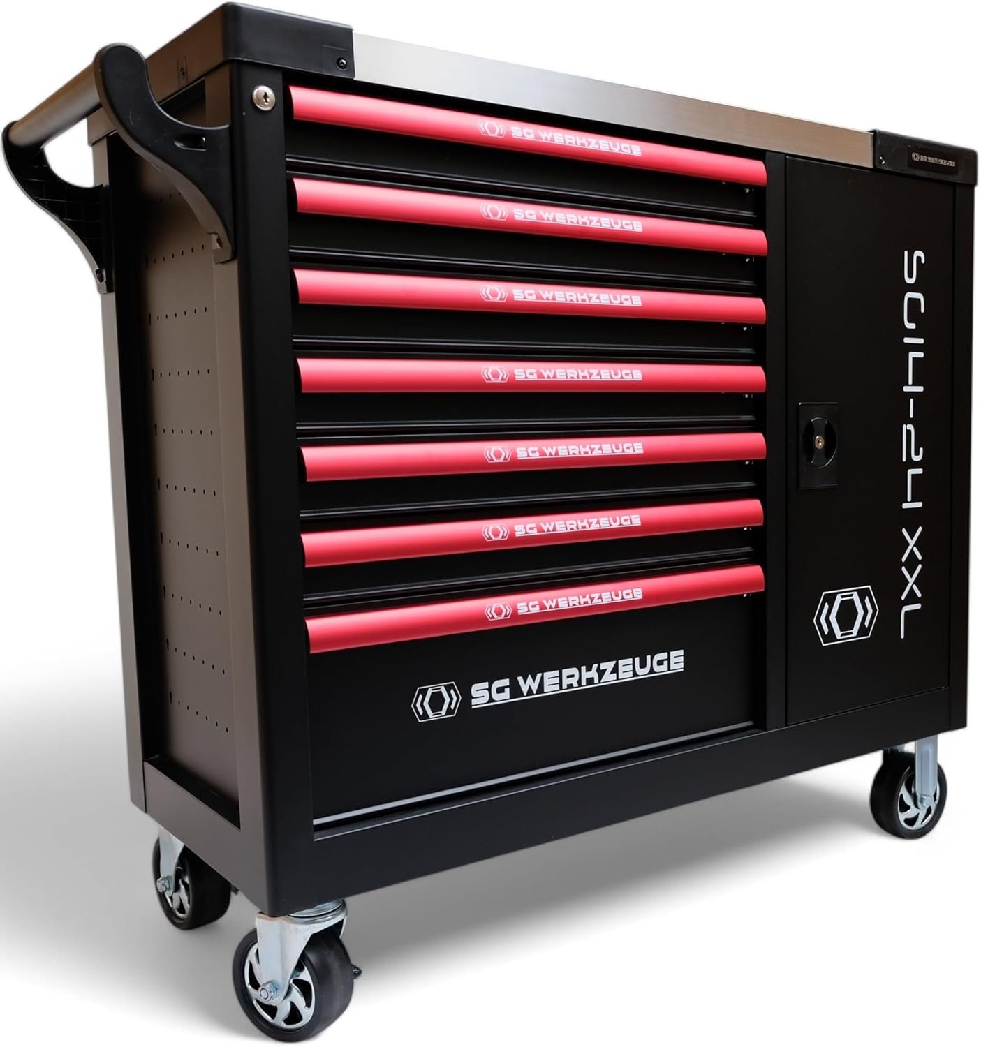 Servante atelier 7 tiroirs avec 390 outils et porte latérale Servante atelier 7 tiroirs avec 390 outils et porte latérale