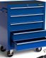 Servante d’atelier 5 tiroirs verrouillage centralisé avec roues et tapis antidérapants