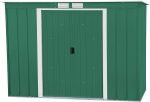 Abri de jardin en métal 9,16 m2 portes coulissantes ventilation – 8 x 4 Pent Roof, Vert