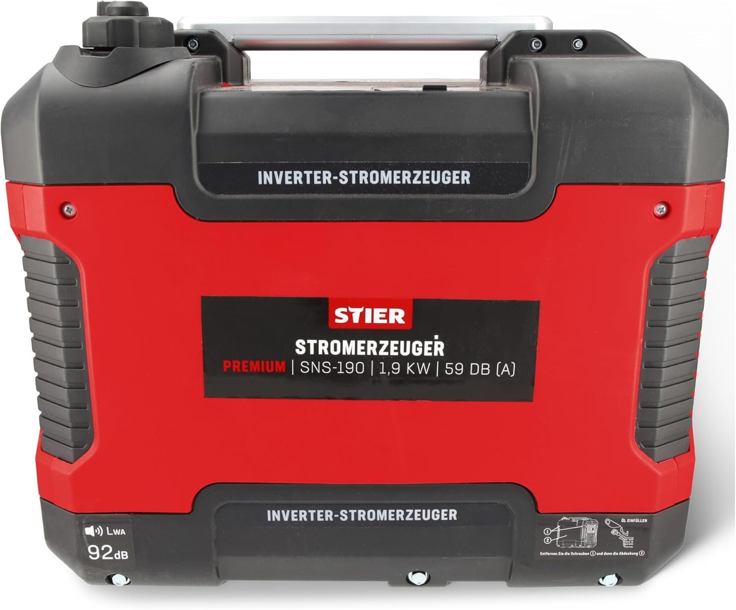 Benzin-Inverter-Generator 2000 W 230 V 10 L Tank 2 Steckdosen 230 V 65 dBA