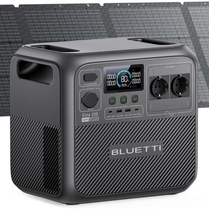 BLUETTI Elite 200 V2 Générateur Électrique Portable, Recharge de 0-80% en 45 Min, Batterie LFP de 2073,6Wh & 2600W 3900W Power Lifting, pour Camping, Urgence et Vacances