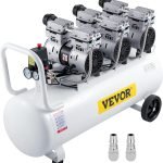 VEVOR Compresseur d'air Silencieux Sans Huile 50L, Compresseur à Air Horizontal Ultra Silencieux Moteur en Cuivre, pour la Réparation à Domicile/le Gonflage des Pneus Nettoyage du Chauffage au Sol