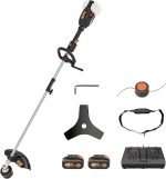 Débroussailleuse sans fil 40 V 2 en 1 avec lame et fil de coupe – 38 cm, 2 batteries 4Ah