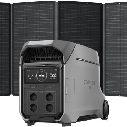 Station électrique portable EF ECOFLOW DELTA Pro 3, batterie LFP 4 096 Wh, extensible à 12 kWh, sortie CA 230 V 4 000 W, générateur solaire pour usage domestique, camping, urgences, camping-cars