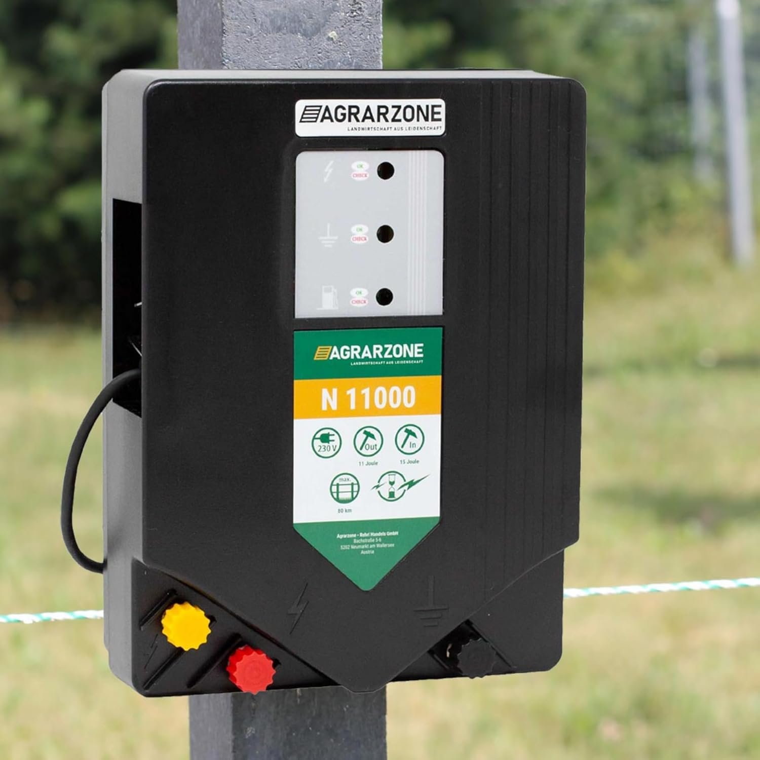 Électrificateur de clôture 230 V 10 200 V énergie 11 J affichage LED technologie impulsion longueur clôture jusqu’à 80 km Électrificateur de clôture 230 V 10 200 V énergie 11 J affichage LED technologie impulsion longueur clôture jusqu’à 80 km