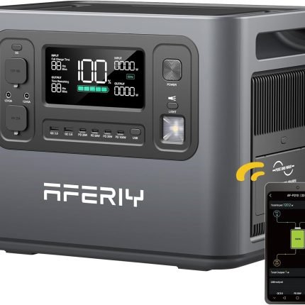 AFERIY Generateur Electrique Portable 400W, Station Solaire Portable 400W/256Wh, Batterie Nomade avec CA 220-240V, Ports USB, UPS, Generateur Pour Tous Vos Besoins Électriques