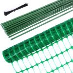 Ohuhu Clôture de Délimitation Mobile 30 m de Long & 1 m de Haut, 25 Piquets, Filet de Jardin, Clôture Extérieur pour Chien, Grillage Idéal pour le Camping, Noir
