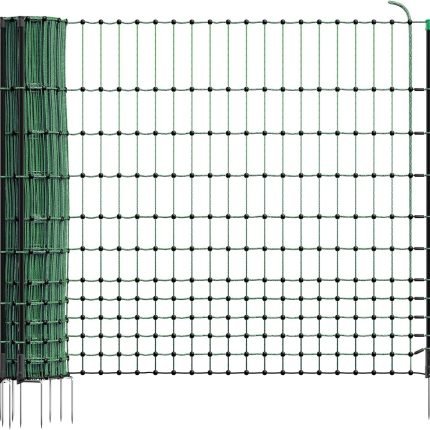 Filet pour volailles non électrifiable 50 m hauteur 112 cm 16 piquets vert