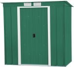 Abri de jardin en métal 9,16 m2 portes coulissantes ventilation – 6 x 4 Pent Roof, Vert