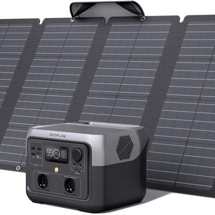 Station électrique portable ECOFLOW RIVER 2 MAX, batterie LiFeP04, 512 Wh charge rapide en 1 heure, sortie 1000 W avec X-boost, générateur solaire pour extérieur, camping-cars,domestique,balcon