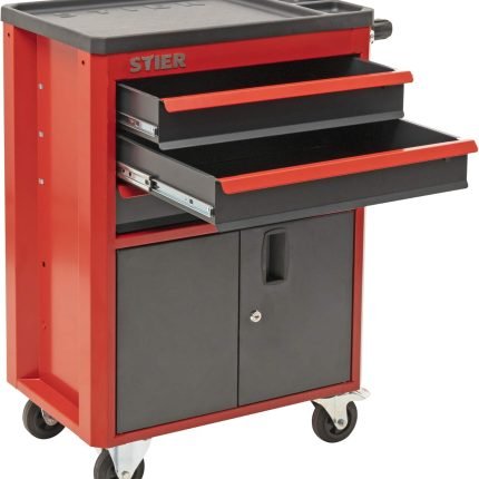Servante d’atelier 3 tiroirs charge 25 kg par tiroir charge totale 200 kg roues 100 mm verrouillage central
