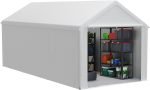 Abri de jardin PE 24 m³ avec parois latérales amovibles – 3x6m, Blanc.