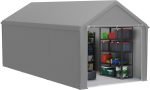 Abri de jardin PE 24 m³ avec parois latérales amovibles – 3x6m, Gris