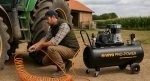 Compresseur d’air 200 L 3000 W 10 bars à courroie sur roues