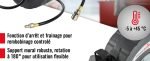 Enrouleur de tuyau à air comprimé 10 m + 1 m 8×12 mm 1/4 BSPT pression max 24 bar