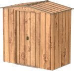 Abri de jardin en métal 4,37 m² toit monopente avec lucarne anthracite – 6 x 4 Top, Grain de bois marron