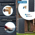 Cuve eau de pluie 500 L murale gris anthracite