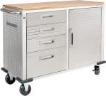 Établi mobile 4 tiroirs avec plateau bois