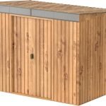 Duramax TOP Shed 8 x 6 4.37 m² Abri de jardin en métal, fabriqué en acier galvanisé, structure de toit renforcée, sans entretien et résistant aux intempéries, Grain de bois