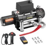 VEVOR Treuil Électrique 12 V CC 5400 kg avec Corde Synthétique Φ 9,5 mm x 28 m, Télécommande sans Fil et Filaire, Étanchéité IP67, pour Remorquage de SUV, Jeep, Remorque, Bateau, Véhicule Tout-terrain