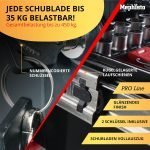 Servante d’atelier 12 tiroirs avec outils plan de travail bois et roulettes
