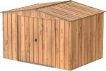 Abri de jardin en métal 4,37 m² toit monopente avec lucarne anthracite – 10 x 8 Top, Woodgrain