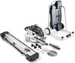 Scie à onglets radiale 230 V 1200 W lame 216 mm projecteur LED équerre d’angle – KS 60 E-UG-Set/XL, Noir