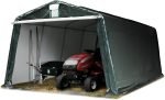 Tente garage 2,4×3,6 m bâche PE 450 N armature acier étanche protection UV vert
