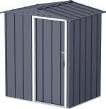 Abri de jardin en métal 9,16 m2 portes coulissantes ventilation – 5 x 4 Gable Roof, Gris