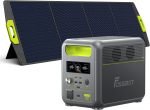 FOSSiBOT Generateur Electrique Solaire Portable 2400W F2400, 2048Wh LiFePO4 Batterie de Secours avec 3 Sorties CA 2400W 4800W Pic, Groupe Électrogène Solaire pour Camping-car, Maison, Voyage