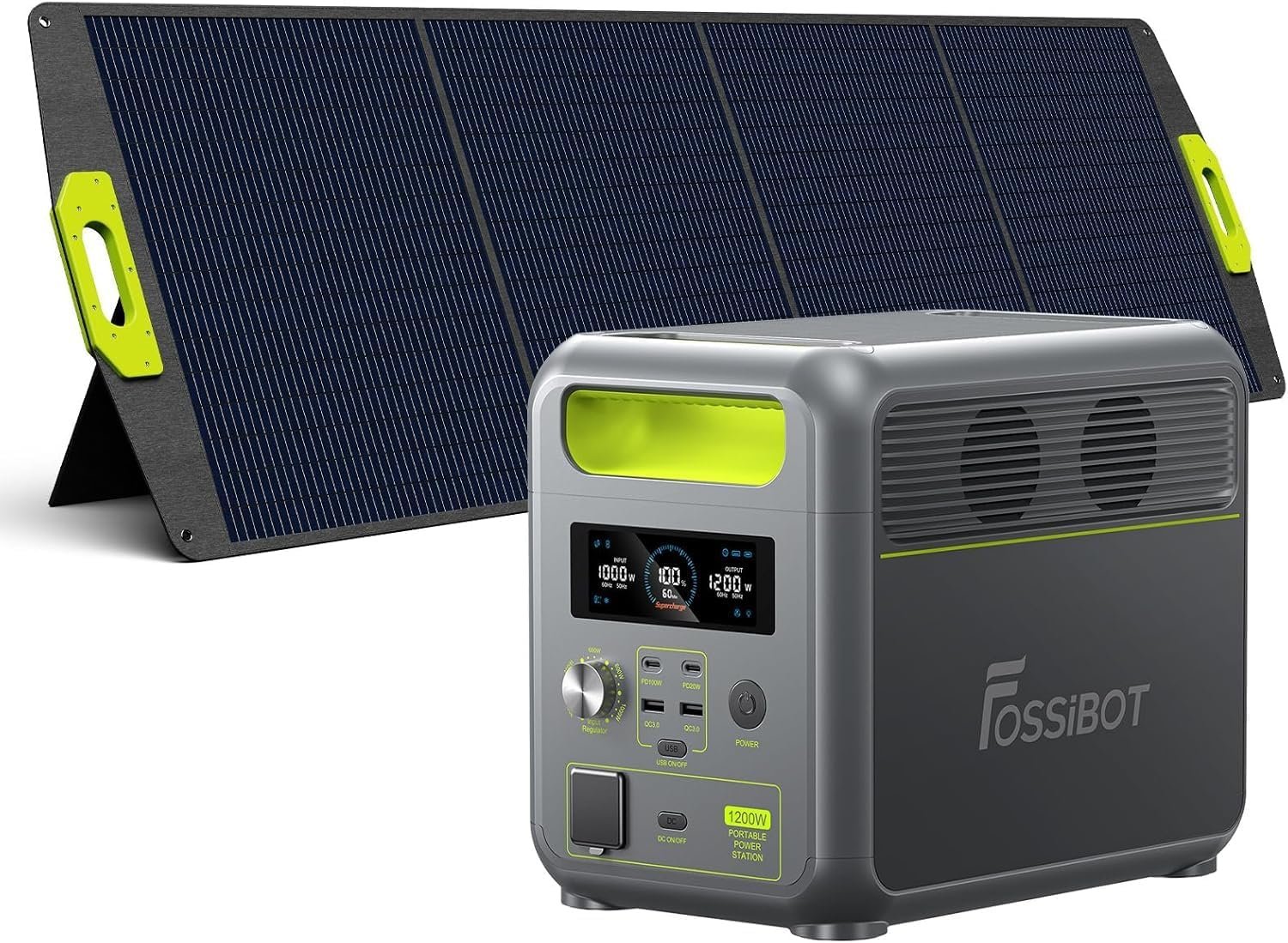 FOSSiBOT Generateur Electrique Solaire Portable 2400W F2400, 2048Wh LiFePO4 Batterie de Secours avec 3 Sorties CA 2400W 4800W Pic, Groupe Électrogène Solaire pour Camping-car, Maison, Voyage FOSSiBOT Generateur Electrique Solaire Portable 2400W F2400, 2048Wh LiFePO4 Batterie de Secours avec 3 Sorties CA 2400W 4800W Pic, Groupe Électrogène Solaire pour Camping-car, Maison, Voyage