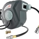 POPPSTAR Enrouleur de tuyau à air comprimé automatique 10m + 1m, diam. intérieur 5/16&quote; 8x12mm, 1/4&quote;BSPT, dévidoir automatique rétractable, Gris