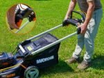 Tondeuse à gazon sans fil autotractée 40 V coupe 46 cm avec 2 batteries 4 Ah