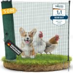 filet poule en 15m / 20m / 25m x 90cm – cloture jardin exterieur extrêmement stable, sans électricité, vert 15m