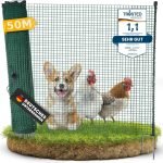 filet poule en 15m / 20m / 25m x 90cm – cloture jardin exterieur extrêmement stable, sans électricité, vert 15m