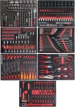 Servante atelier 7 tiroirs avec 390 outils et porte latérale