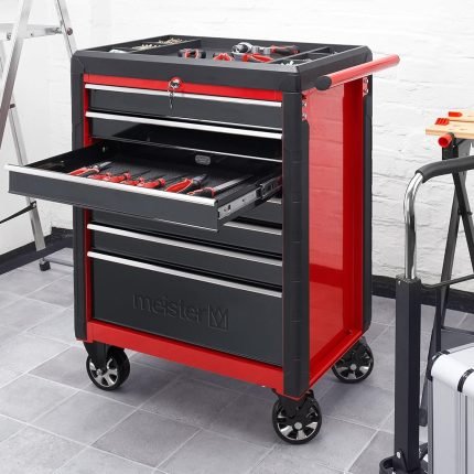 Servante d’atelier 7 tiroirs charge 150 kg 69,6 x 47,2 x 97,6 cm verrouillage central roues avec freins