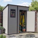 Abri de jardin monopente 1,8 m² polypropylène anti-UV plancher fenêtre charge toiture 75 kg/m²