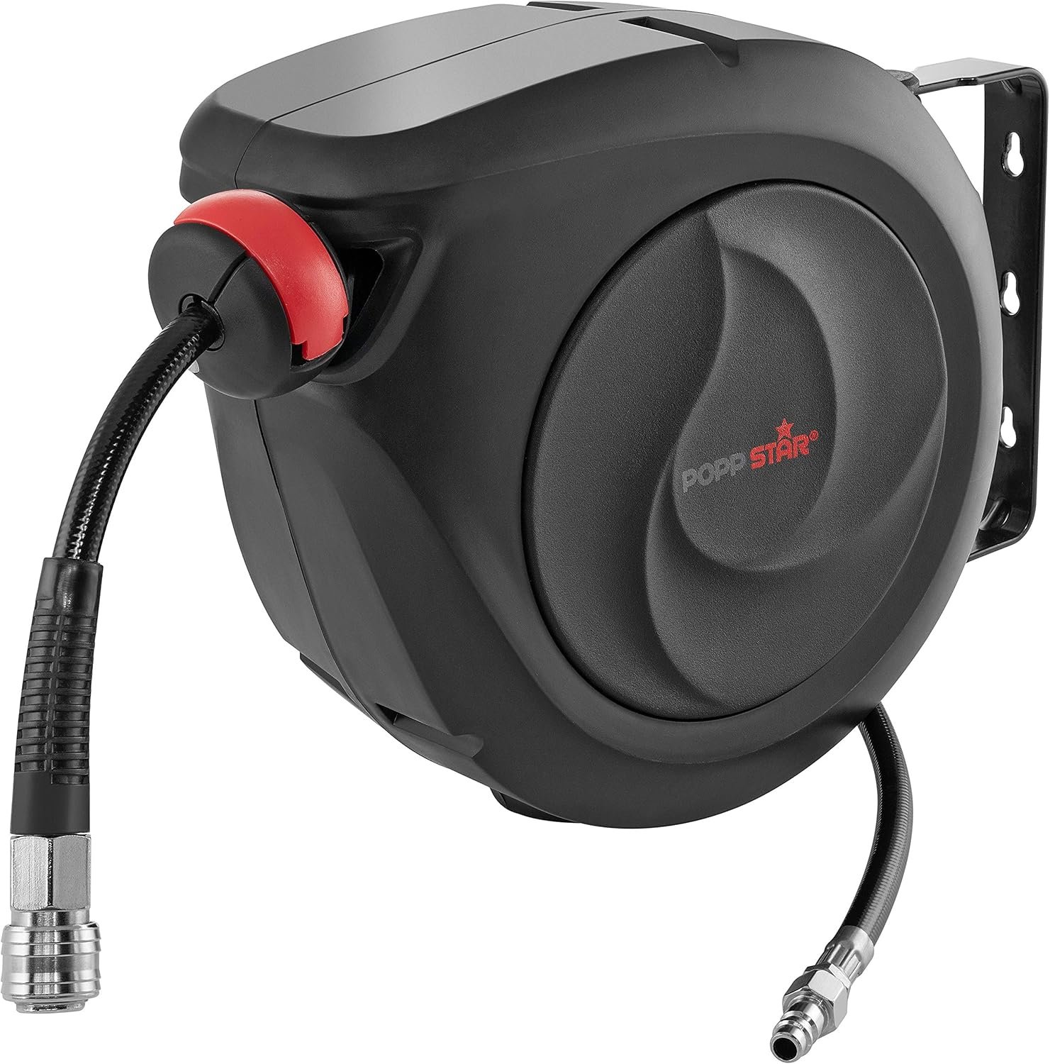 Druckluftschlauchtrommel 30 m + 2 m 3/8 9,5×15 mm Anschluss 1/4 BSPT max. Druck 17 bar Wandmontage