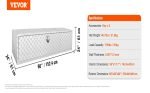 Boîte à outils camion aluminium 152,4 x 61 x 61 cm avec serrure