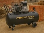 Compresseur d’air 200 L 3000 W 10 bars à courroie sur roues