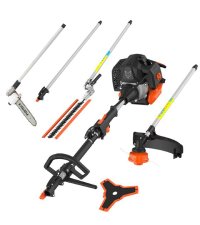 Débroussailleuse thermique 62 cm³ 3,5 CV 2 en 1 avec lame 3 dents et tête à fil